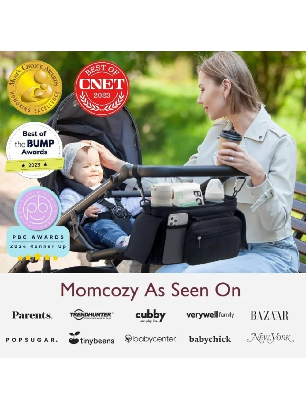Universal Stroller Organizer with Insulated Cup Holder & Detachable Phone Bag